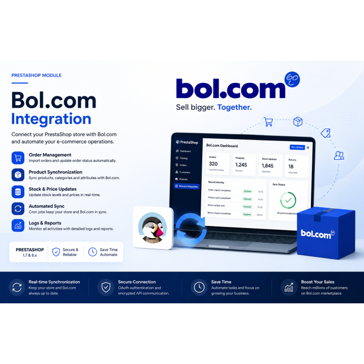 Bol.com Integratie voor PrestaShop | Voorraad & Bestellingen Synchroniseren
