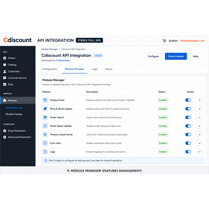 Cdiscount API Modul für PrestaShop mit externen Marketplaces