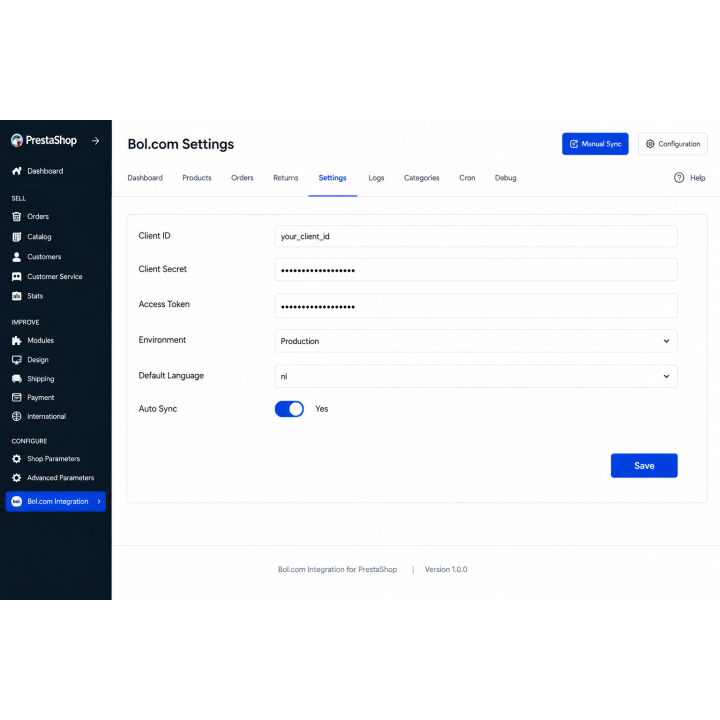 Module Bol.com pour PrestaShop | Synchronisation Produits & Commandes